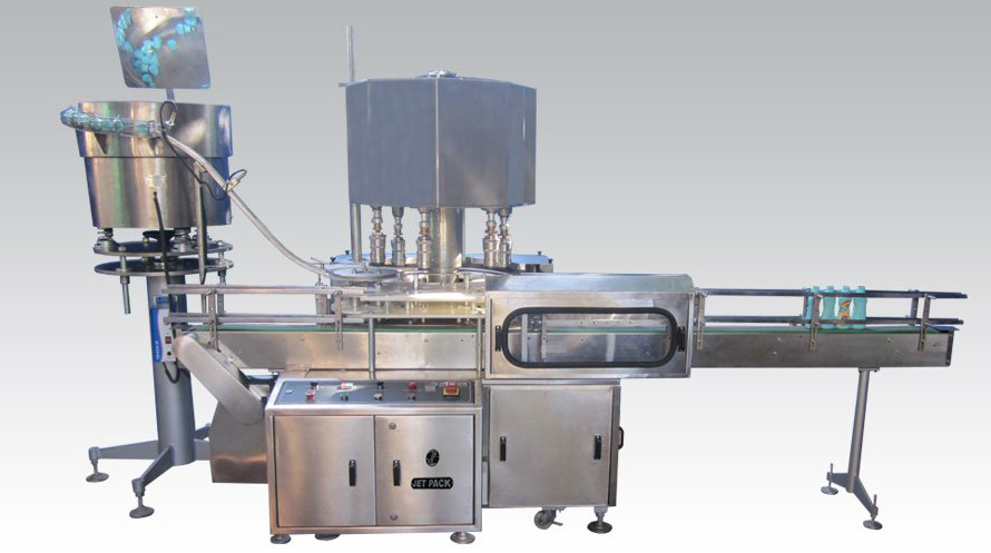 Automatic 6 Head Rotary Capping Machine Jet Cap 6hdrt